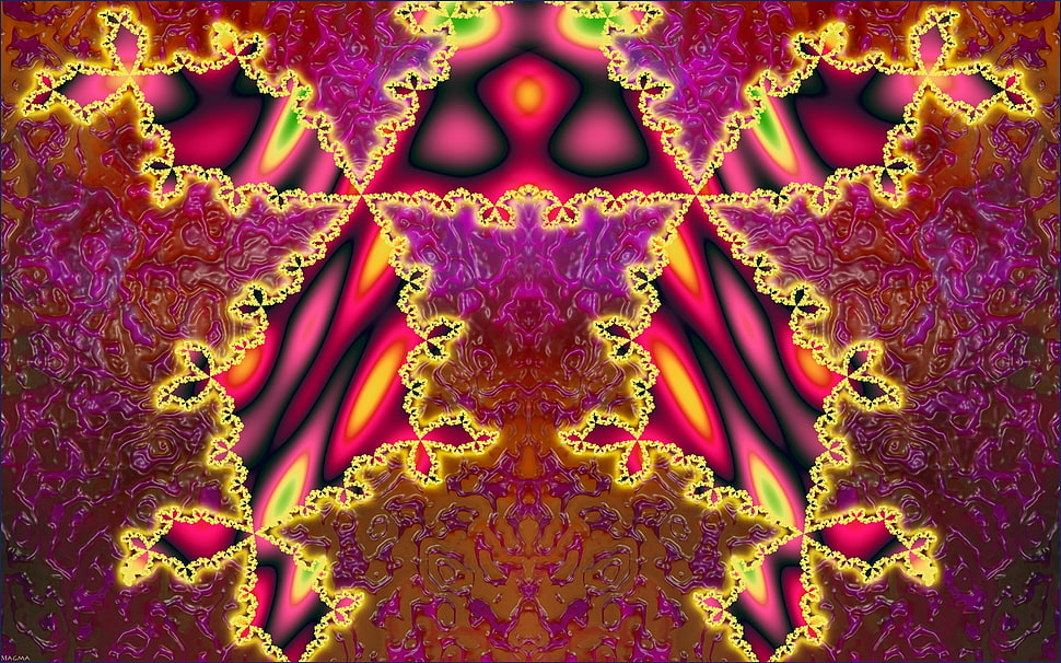 purple, yellow, and black pattern HD wallpaper