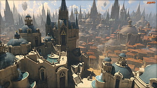 white and green castle digital wallpaper, Magic: The Gathering, magic, Azorius, town