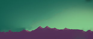 mountain range, pink, cyan, mountains HD wallpaper