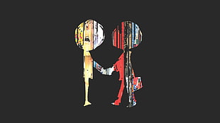 profile of character shaking hands, digital art, Radiohead HD wallpaper