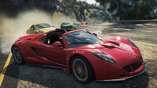 red supercar digital wallpaper, Need for Speed, Need for Speed: Most Wanted (2012 video game), Hennessey Venom GT, video games HD wallpaper
