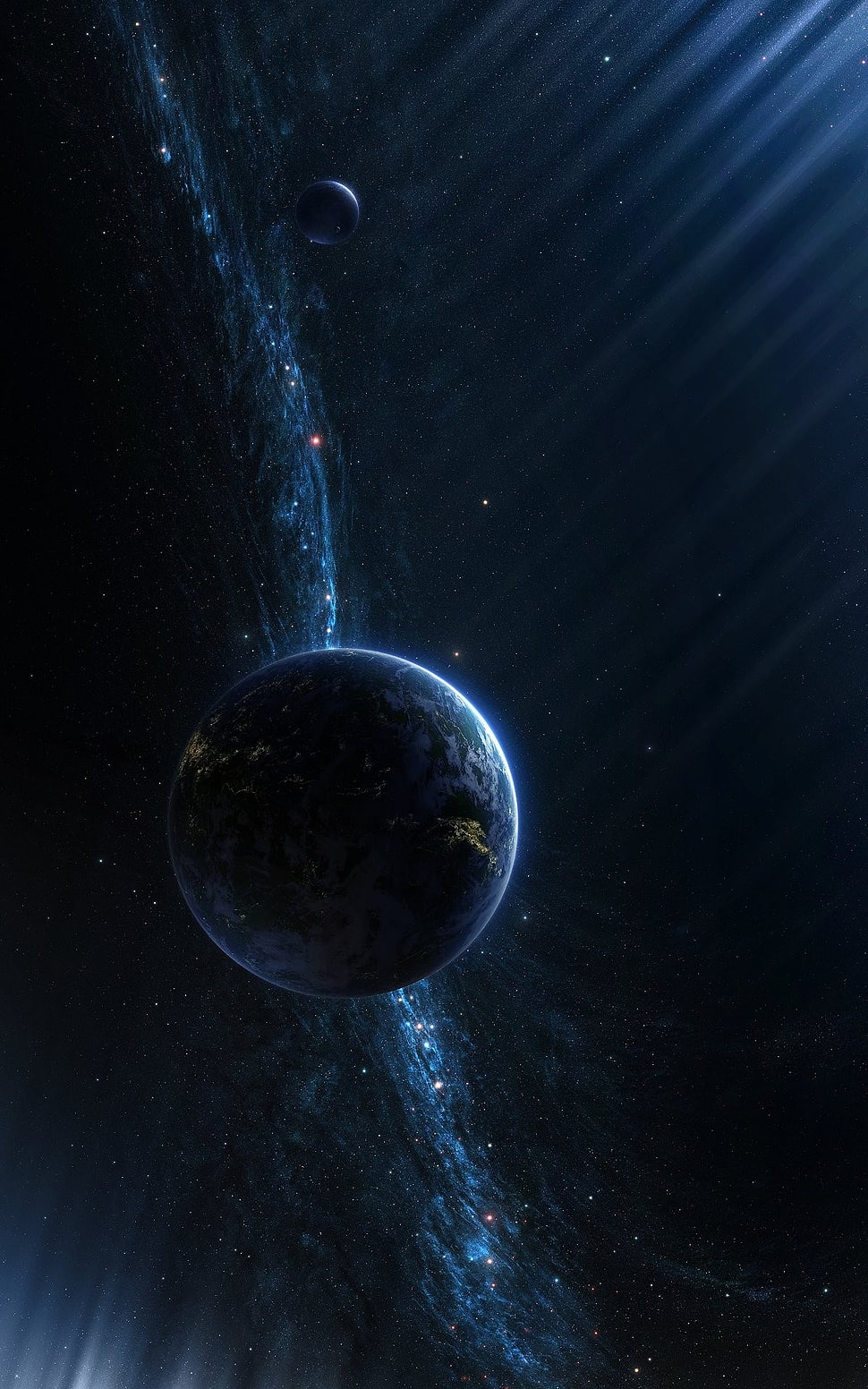 earth illustration, digital art, portrait display, CGI, space HD wallpaper