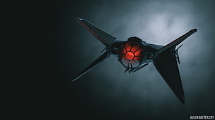 black and red floral pendant lamp, Star Wars, TIE Fighter, concept art, digital art HD wallpaper