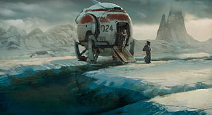 white and red spaceship screenshot, space, astronaut, spaceship, science fiction