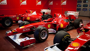 red and black formula car, Ferrari F1, Formula 1, Ferrari, race cars