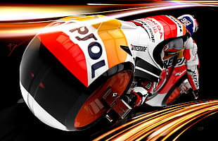 Respol sports bike illustration, Moto GP, Tron, motorcycle, Marc Marquez