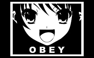 Obey logo, Suzumiya Haruhi , The Melancholy of Haruhi Suzumiya HD wallpaper