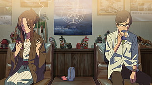 two anime character illustrations, Makoto Shinkai , Kimi no Na Wa