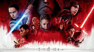 Star Wars HD wallpaper, Star Wars: The Last Jedi, Kylo Ren, Chewbacca, movie poster