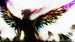 digital art of bird, wings, artwork, fantasy art, digital art HD wallpaper