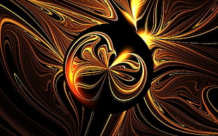 black and gold digital abstract art