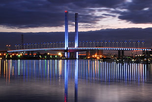 city building during night time, bolte bridge HD wallpaper