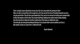 white and black text, quote