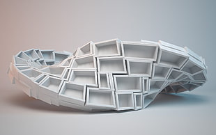 white spiral organizer illustration, digital art, render, 3D, simple background
