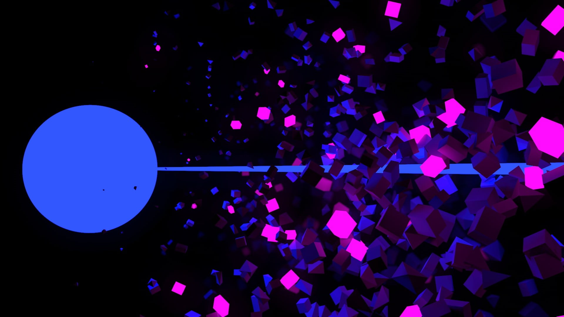 black, blue, and purple abstract art, CGI, digital art, minimalism