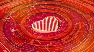 red and white heart 3D illustration