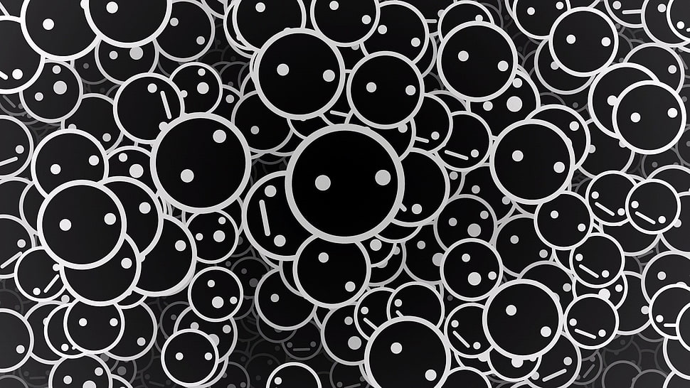 black and white area rug, digital art, face, monochrome, artwork HD wallpaper