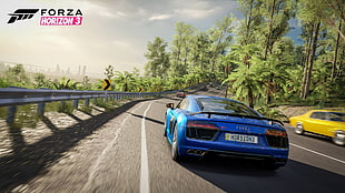 blue coupe, Forza, forza horizon 3, racing, car HD wallpaper