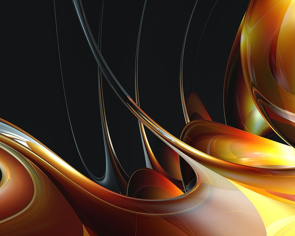 black and yellow graphics illustration HD wallpaper