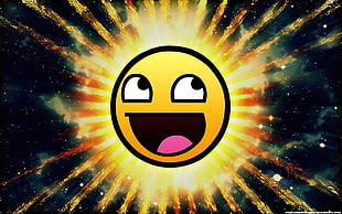 laughing emoji illustration, emoticons, awesome face, memes HD wallpaper