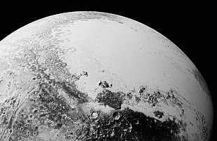 grayscale photography of Pluto, Pluto, Solar System, universe, space HD wallpaper