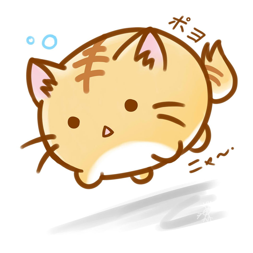 cat emoji illustration, Poyo, cat HD wallpaper