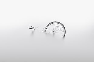 black bike tire, water, vehicle, bicycle HD wallpaper