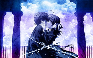 black haired female and male anime character, School Days, Itō Makoto, Saionji Sekai HD wallpaper