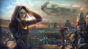 female character digital wallpaper, Mass Effect, Tali'Zorah