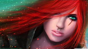 female character in red hair, Katarina, MagicnaAnavi, redhead, League of Legends