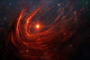 galaxy painting, space, space art, Sun