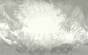 gray and white abstract painting