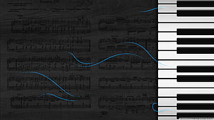 piano notes, piano, music, selective coloring HD wallpaper