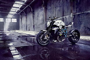 black and white cruiser motorcycle, motorcycle, BMW Concept Roadster, BMW