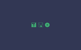 floppy drive and compact disk logos