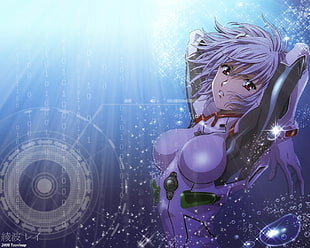 purple female anime character wallpaper, Neon Genesis Evangelion, Ayanami Rei