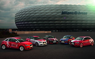 red and black RC car, car, Audi A1, Allianz Arena  HD wallpaper