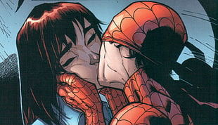 Spider-Man and Mary Jane kissing photo, Mary Jane, Spider-Man, kissing