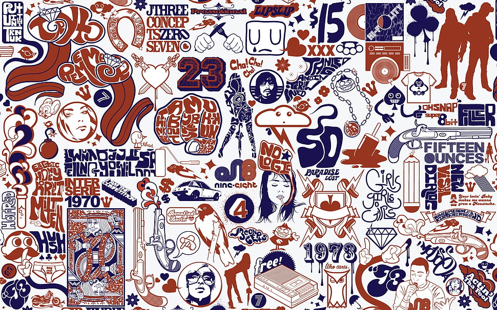 sticker lot HD wallpaper