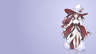 female wearing white and red long-sleeved dress anime character digital wallpaper, anime, anime girls, Hifumi Takimoto, New Game! 
