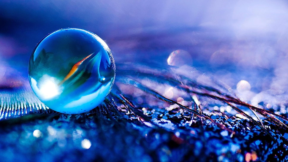 blue marble, marble, blue, balls, sphere HD wallpaper