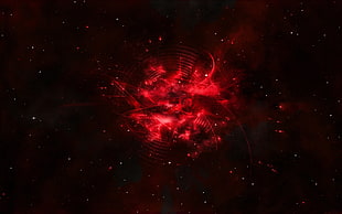 red digital art HD wallpaper