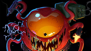 orange one-eyed monster illustration, Enter the Gungeon HD wallpaper
