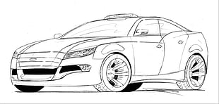car sketch illustration HD wallpaper