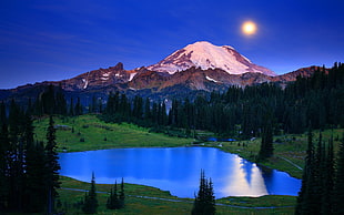 body of water and mountain, landscape HD wallpaper