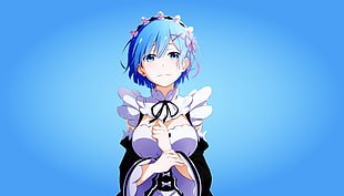 blue-haired female anime character wallpaper, Rem (Re: Zero), anime, Re:Zero Kara Hajimeru Isekai Seikatsu HD wallpaper