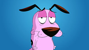 Courage the cowardly dog, Courage the Cowardly Dog, cartoon, blue background HD wallpaper