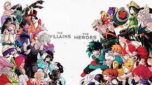 anime characters, Boku no Hero Academia, Midoriya Izuku, Bakugō Katsuki, Uraraka Ochako HD wallpaper
