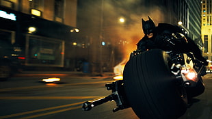 Batman riding a motorcycle digital wallpaper, The Dark Knight, Batman, movies