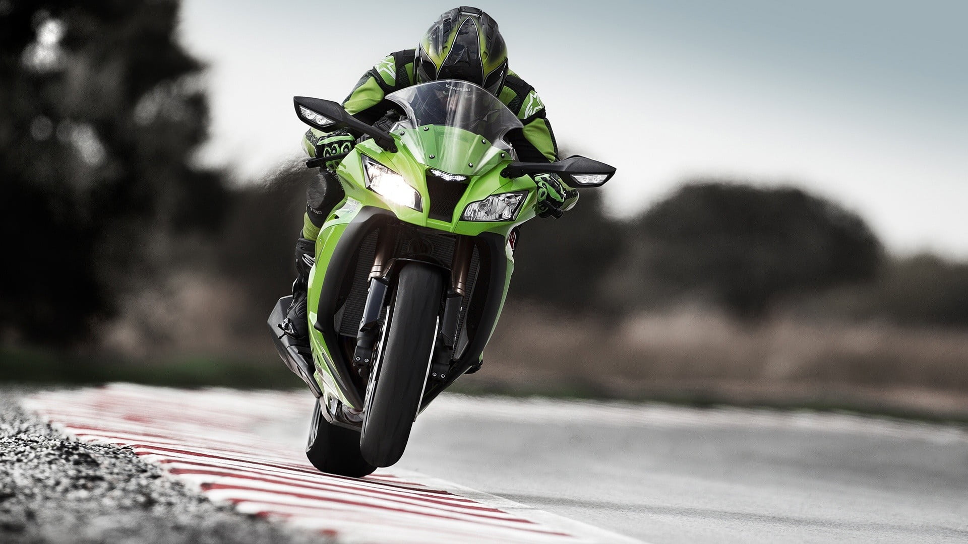 Green Sports Bike Kawasaki Ninja Hd Wallpaper Wallpaper Flare